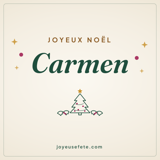Image carrée « Joyeux Noël Carmen » pour WhatsApp