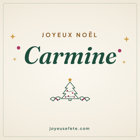 Image carrée « Joyeux Noël Carmine » pour WhatsApp