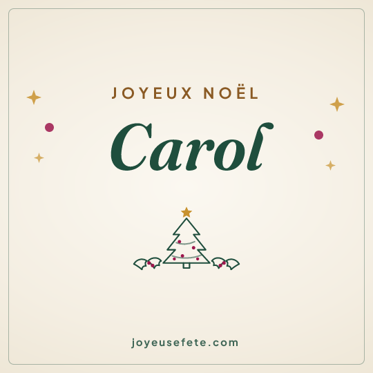 Image carrée « Joyeux Noël Carol » pour WhatsApp