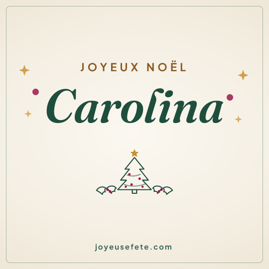 Image carrée « Joyeux Noël Carolina » pour WhatsApp
