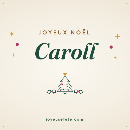 Image carrée « Joyeux Noël Caroll » pour WhatsApp