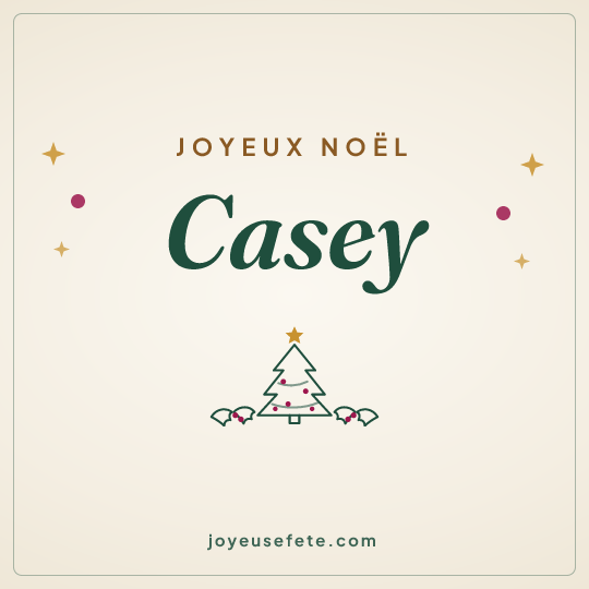 Image carrée « Joyeux Noël Casey » pour WhatsApp
