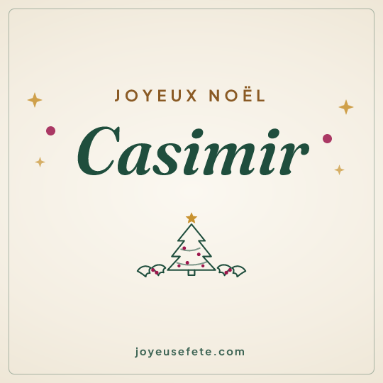 Image carrée « Joyeux Noël Casimir » pour WhatsApp
