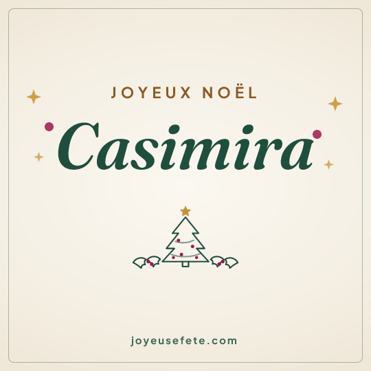 Image carrée « Joyeux Noël Casimira » pour WhatsApp