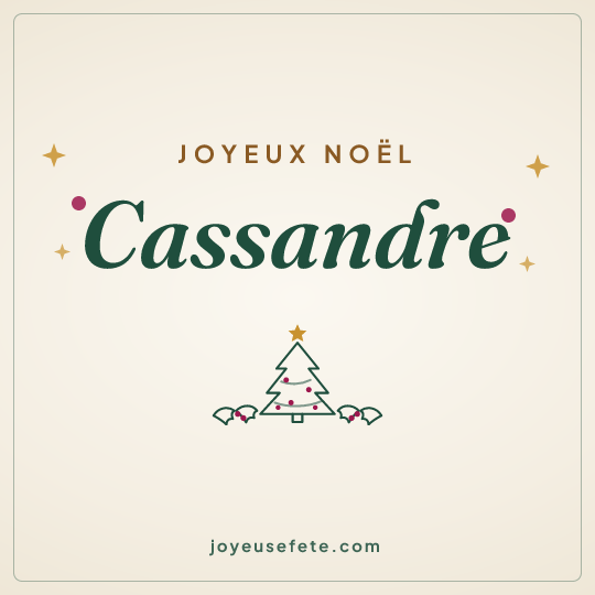 Image carrée « Joyeux Noël Cassandre » pour WhatsApp