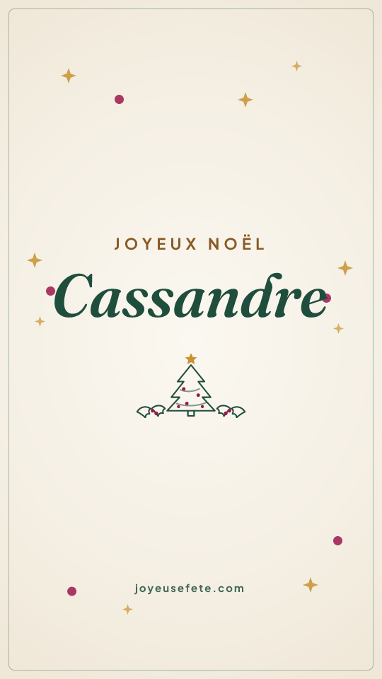 Image « Joyeux Noël Cassandre » au format story
