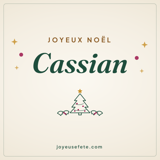 Image carrée « Joyeux Noël Cassian » pour WhatsApp