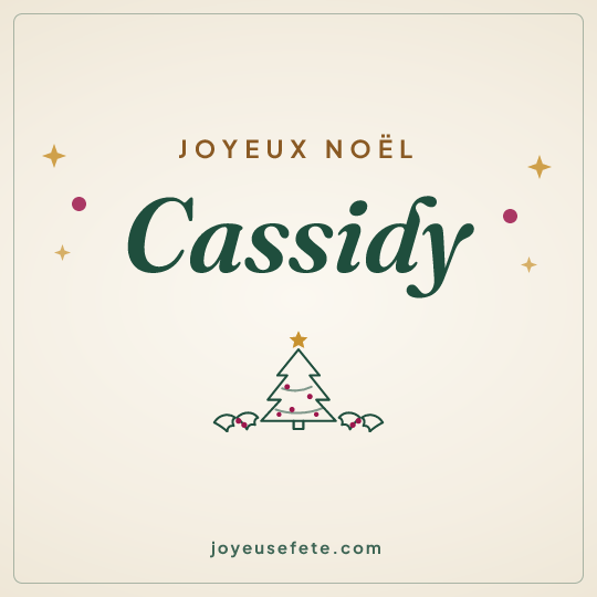 Image carrée « Joyeux Noël Cassidy » pour WhatsApp