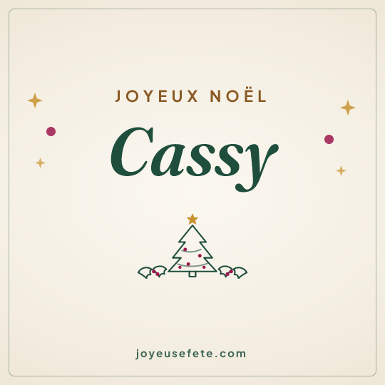 Image carrée « Joyeux Noël Cassy » pour WhatsApp