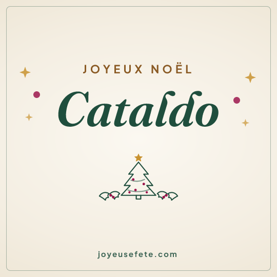 Image carrée « Joyeux Noël Cataldo » pour WhatsApp