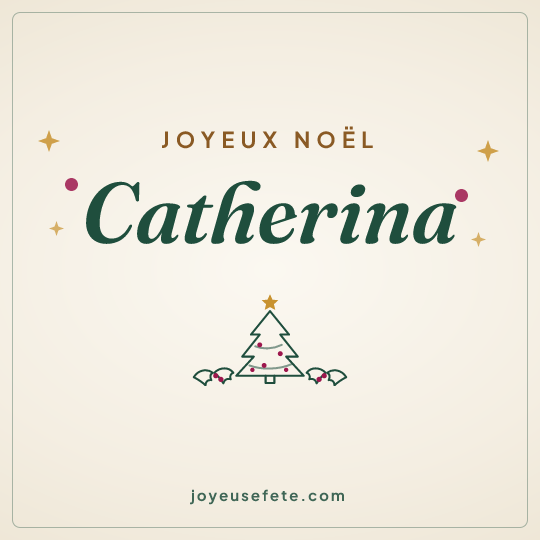 Image carrée « Joyeux Noël Catherina » pour WhatsApp