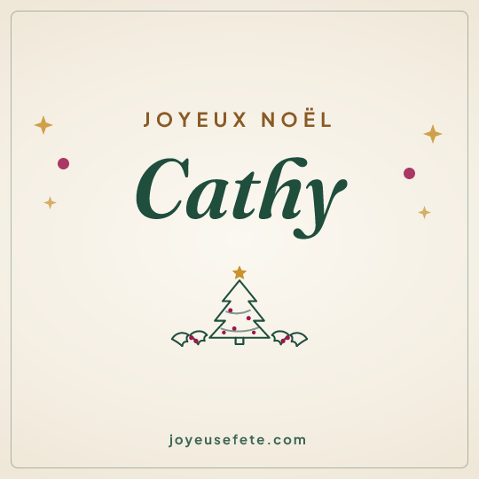 Image carrée « Joyeux Noël Cathy » pour WhatsApp
