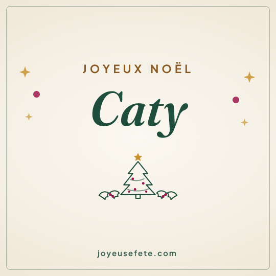 Image carrée « Joyeux Noël Caty » pour WhatsApp