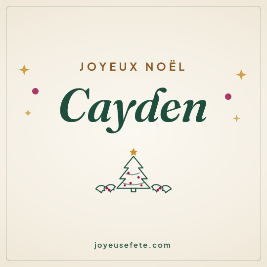 Image carrée « Joyeux Noël Cayden » pour WhatsApp