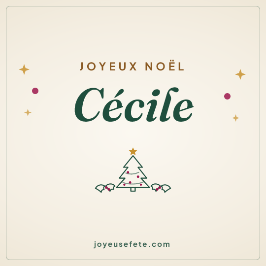 Image carrée « Joyeux Noël Cécile » pour WhatsApp