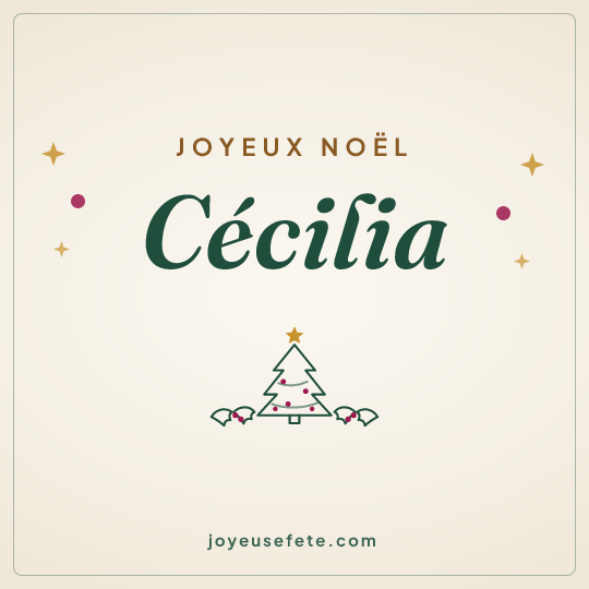 Image carrée « Joyeux Noël Cécilia » pour WhatsApp