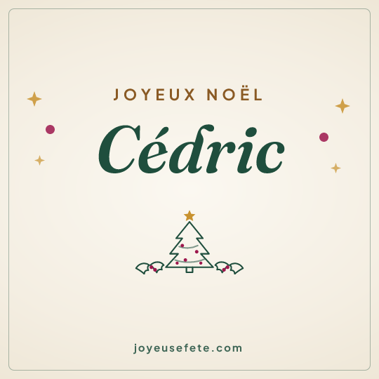 Image carrée « Joyeux Noël Cédric » pour WhatsApp