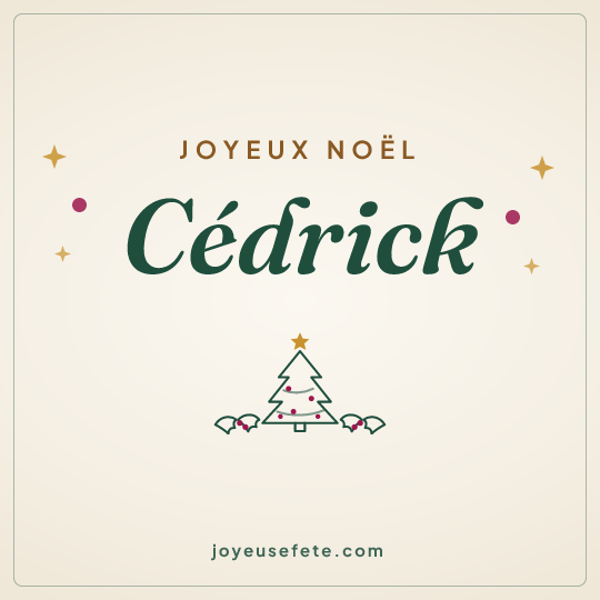 Image carrée « Joyeux Noël Cédrick » pour WhatsApp