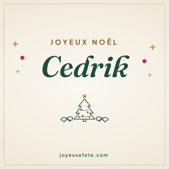 Image carrée « Joyeux Noël Cedrik » pour WhatsApp