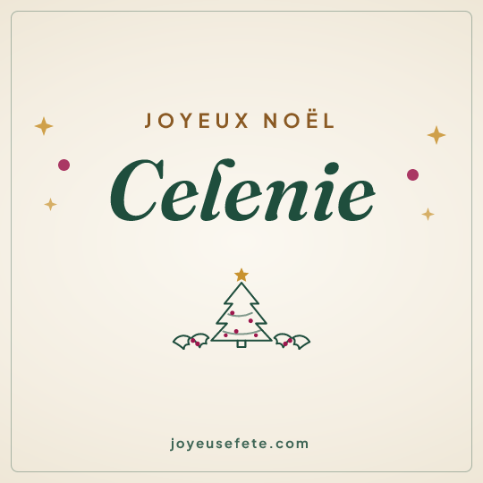 Image carrée « Joyeux Noël Celenie » pour WhatsApp