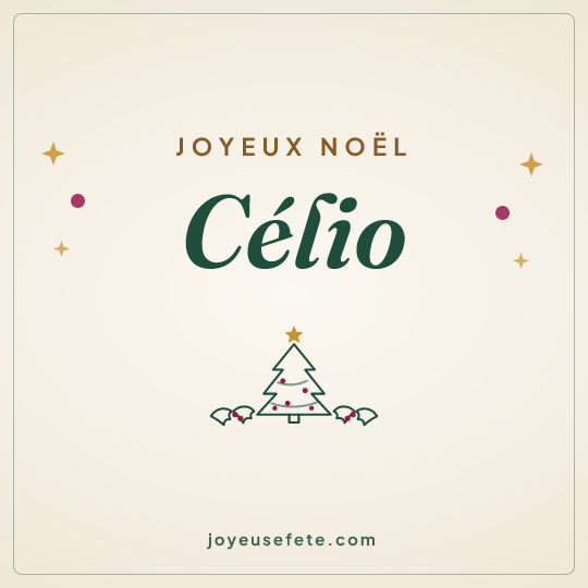 Image carrée « Joyeux Noël Célio » pour WhatsApp