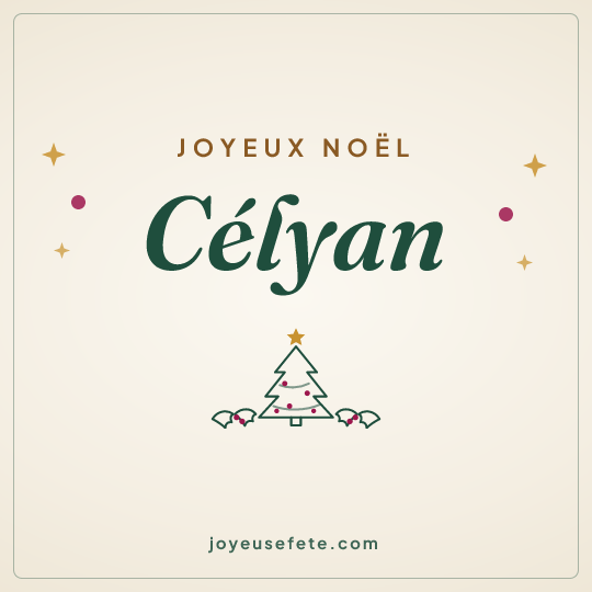 Image carrée « Joyeux Noël Célyan » pour WhatsApp