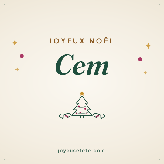 Image carrée « Joyeux Noël Cem » pour WhatsApp