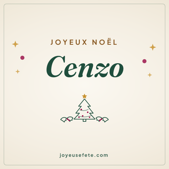 Image carrée « Joyeux Noël Cenzo » pour WhatsApp