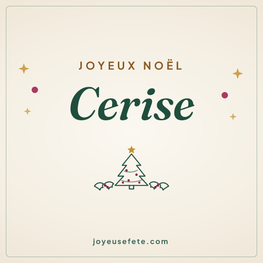 Image carrée « Joyeux Noël Cerise » pour WhatsApp