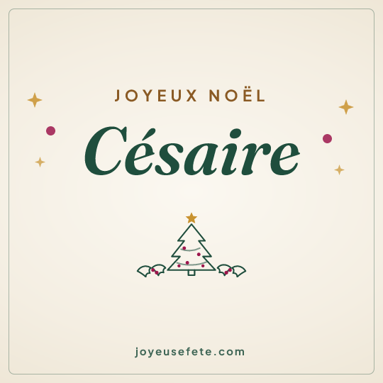 Image carrée « Joyeux Noël Césaire » pour WhatsApp