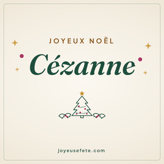 Image carrée « Joyeux Noël Cézanne » pour WhatsApp