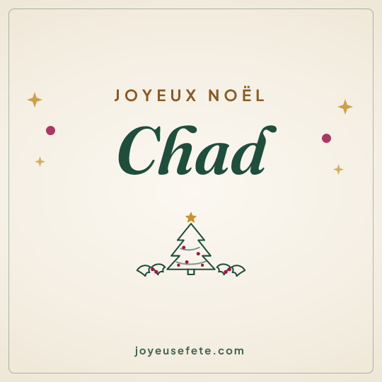 Image carrée « Joyeux Noël Chad » pour WhatsApp
