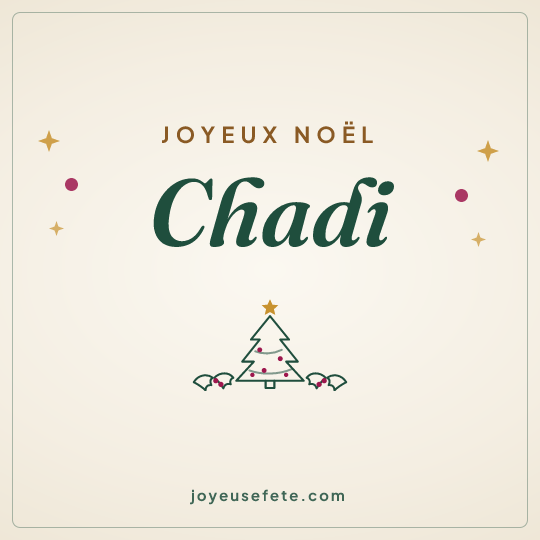 Image carrée « Joyeux Noël Chadi » pour WhatsApp