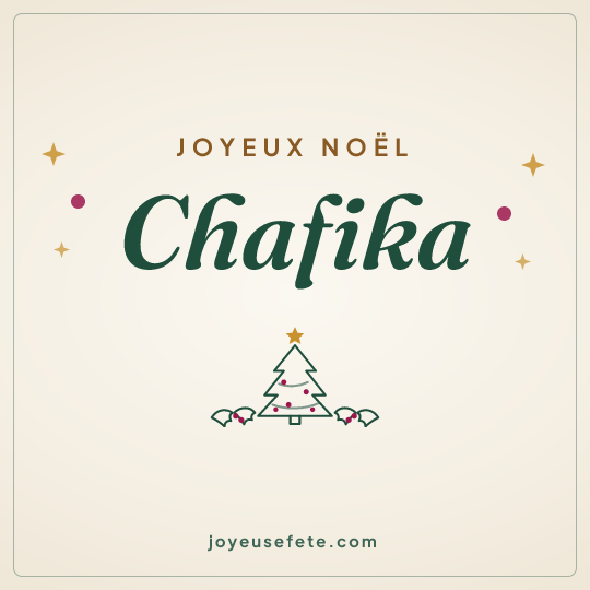 Image carrée « Joyeux Noël Chafika » pour WhatsApp