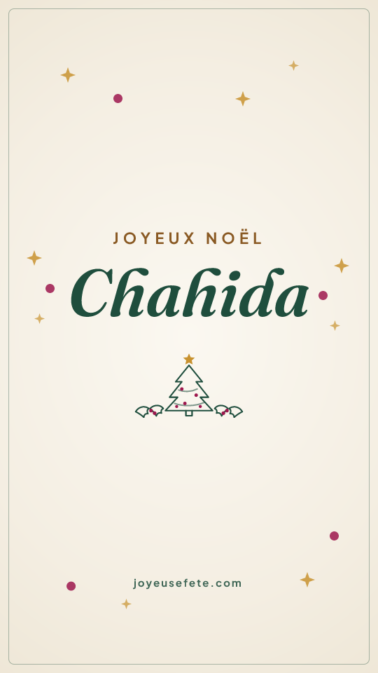 Image « Joyeux Noël Chahida » au format story