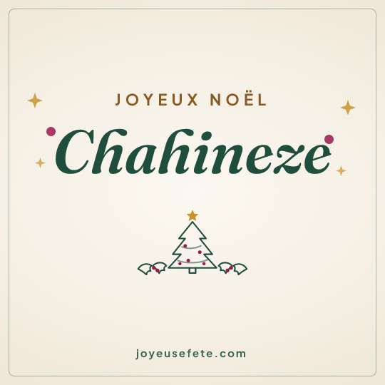 Image carrée « Joyeux Noël Chahineze » pour WhatsApp