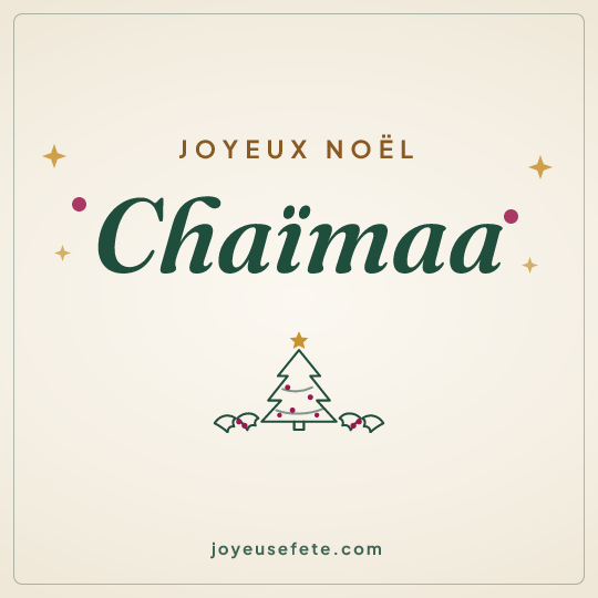 Image carrée « Joyeux Noël Chaïmaa » pour WhatsApp