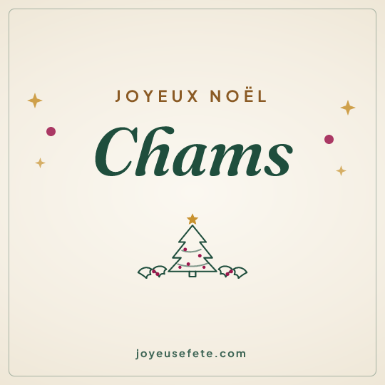 Image carrée « Joyeux Noël Chams » pour WhatsApp