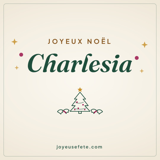 Image carrée « Joyeux Noël Charlesia » pour WhatsApp