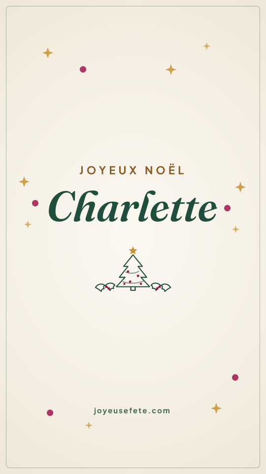 Image « Joyeux Noël Charlette » au format story