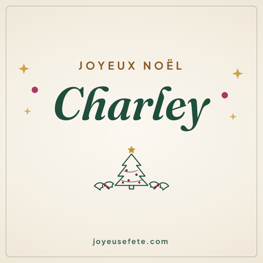 Image carrée « Joyeux Noël Charley » pour WhatsApp