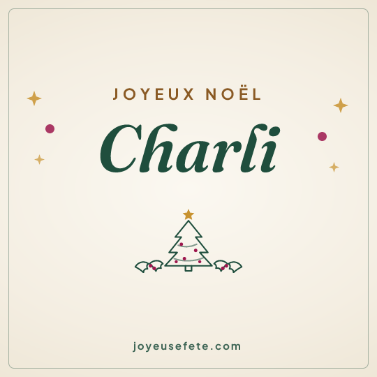 Image carrée « Joyeux Noël Charli » pour WhatsApp