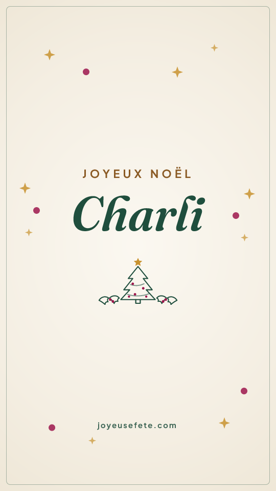 Image « Joyeux Noël Charli » au format story