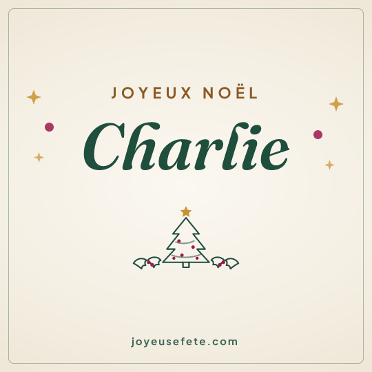 Image carrée « Joyeux Noël Charlie » pour WhatsApp