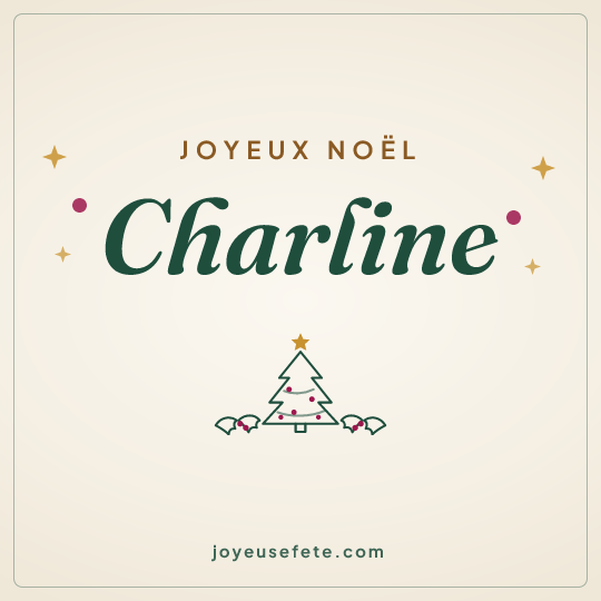 Image carrée « Joyeux Noël Charline » pour WhatsApp