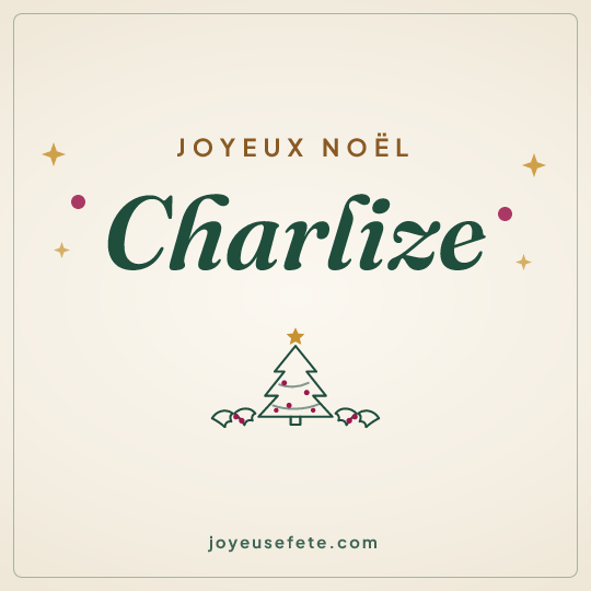 Image carrée « Joyeux Noël Charlize » pour WhatsApp