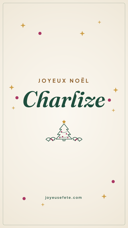 Image « Joyeux Noël Charlize » au format story