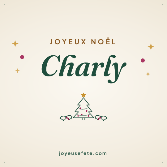 Image carrée « Joyeux Noël Charly » pour WhatsApp