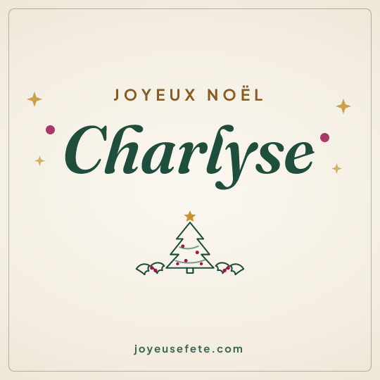 Image carrée « Joyeux Noël Charlyse » pour WhatsApp