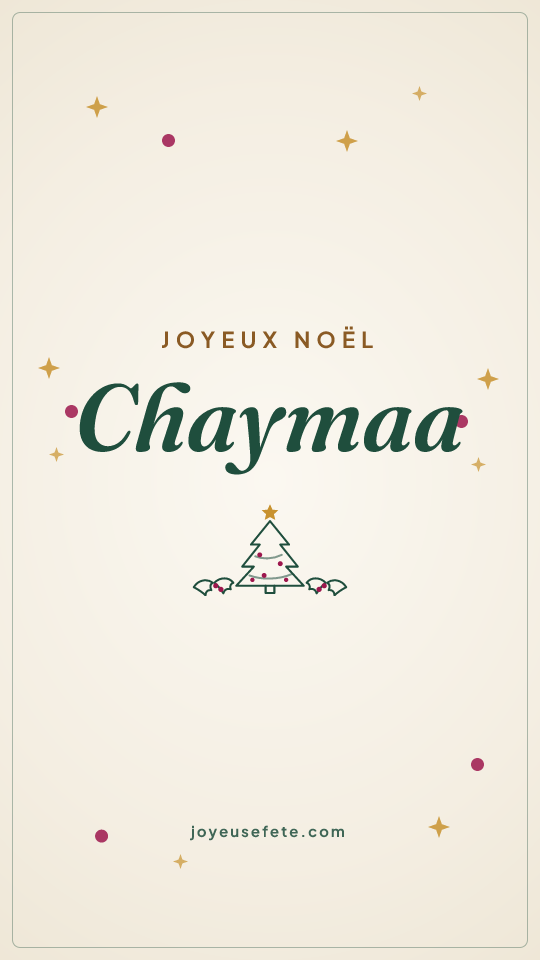 Image « Joyeux Noël Chaymaa » au format story